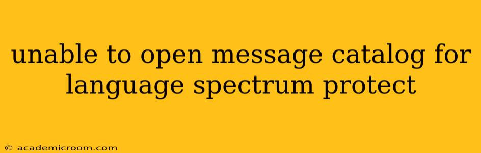 unable to open message catalog for language spectrum protect