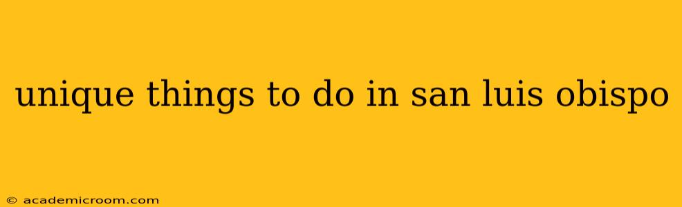 unique things to do in san luis obispo