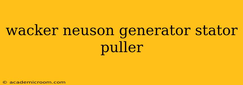 wacker neuson generator stator puller