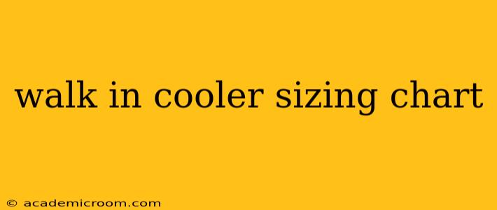 walk in cooler sizing chart