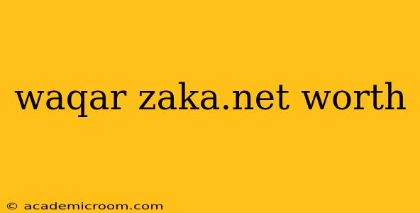 waqar zaka.net worth