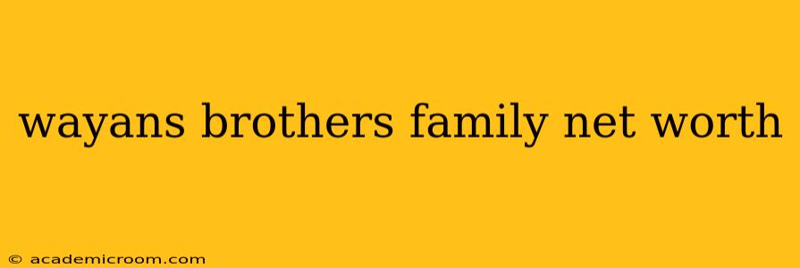 wayans brothers family net worth