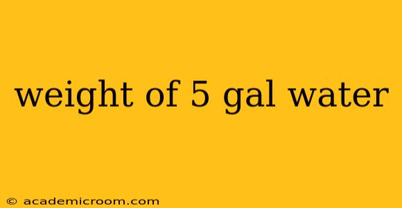 weight of 5 gal water