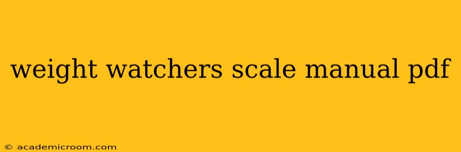 weight watchers scale manual pdf