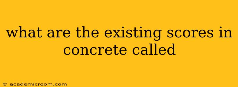 what are the existing scores in concrete called