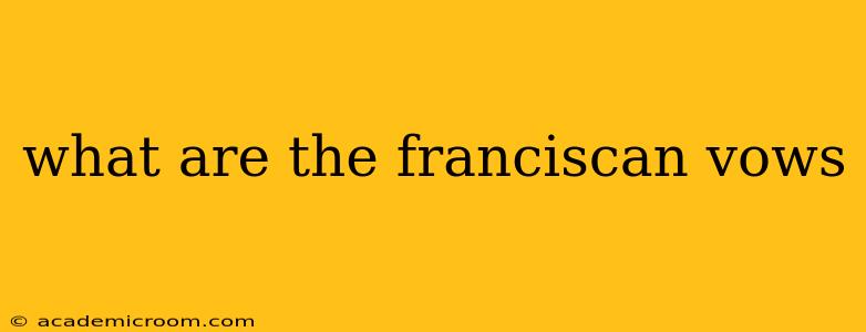what are the franciscan vows
