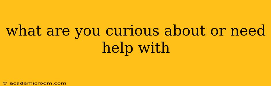 what are you curious about or need help with