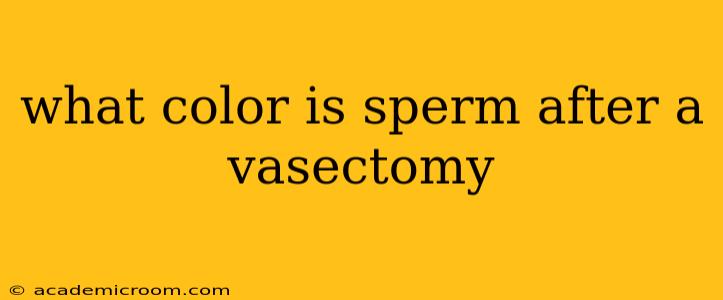 what color is sperm after a vasectomy