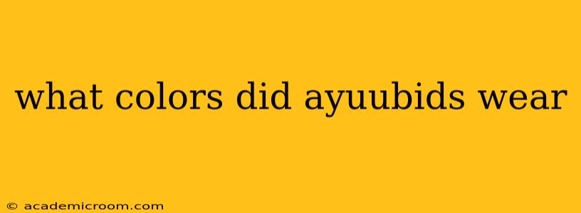 what colors did ayuubids wear