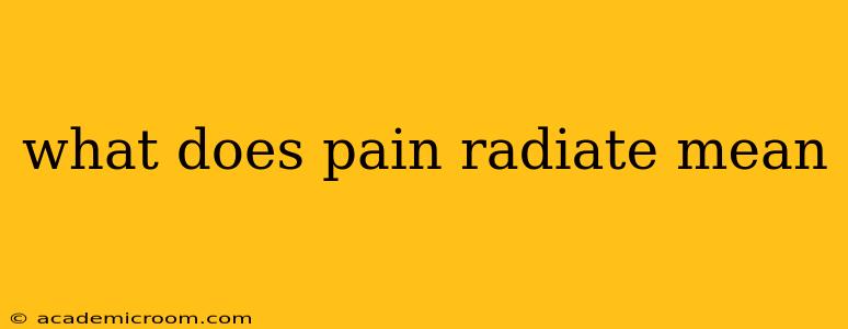 what does pain radiate mean