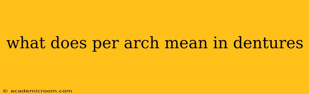 what does per arch mean in dentures
