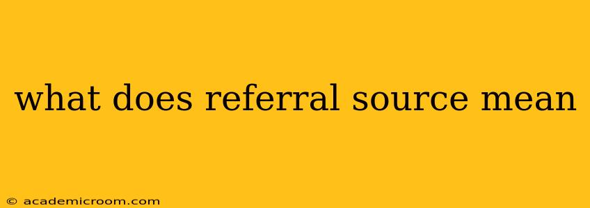 what does referral source mean