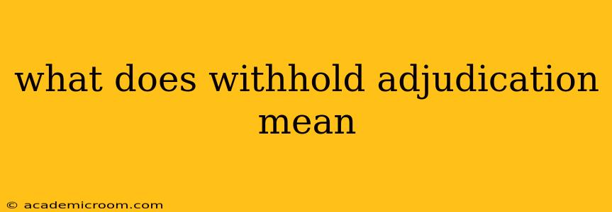 what does withhold adjudication mean