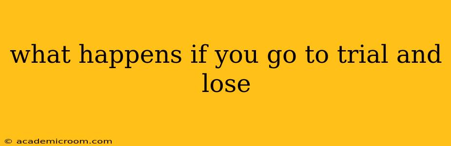 what happens if you go to trial and lose