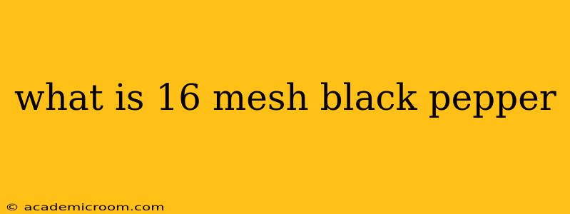 what is 16 mesh black pepper