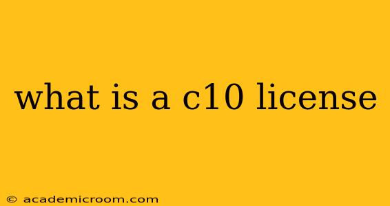 what is a c10 license