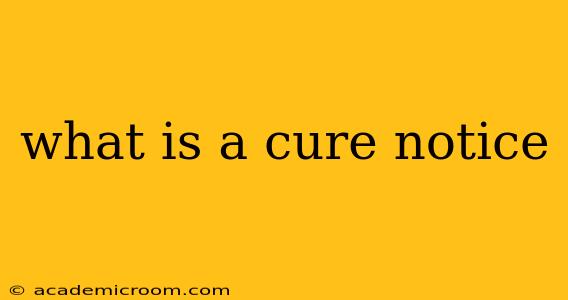 what is a cure notice