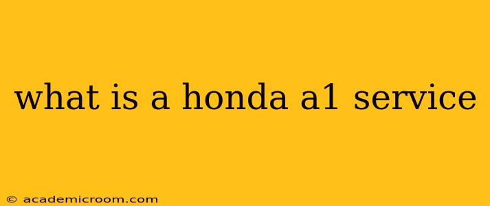 what is a honda a1 service