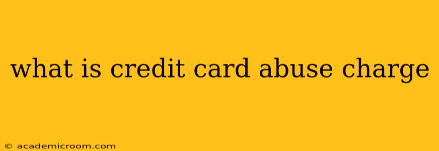 what is credit card abuse charge
