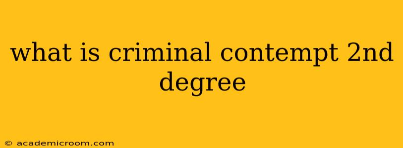 what is criminal contempt 2nd degree