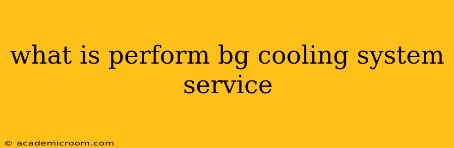 what is perform bg cooling system service