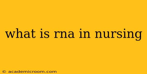 what is rna in nursing