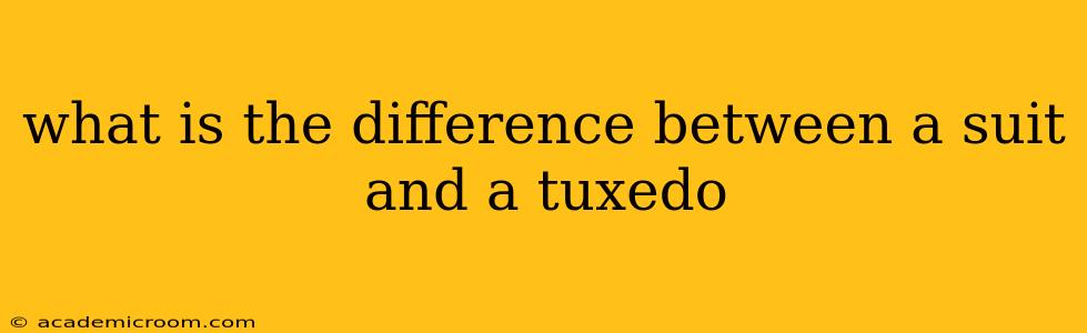 what is the difference between a suit and a tuxedo