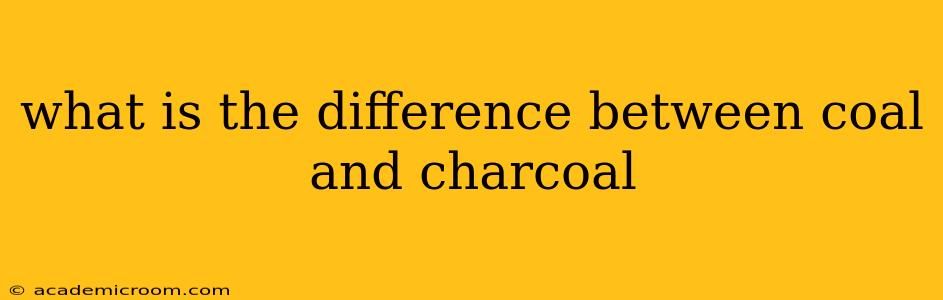 what is the difference between coal and charcoal
