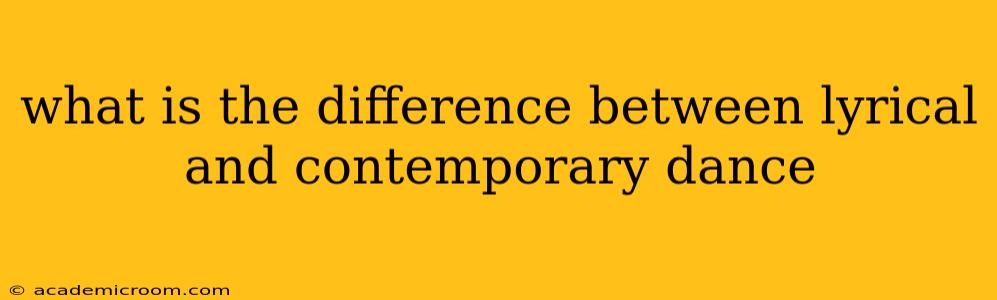 what is the difference between lyrical and contemporary dance