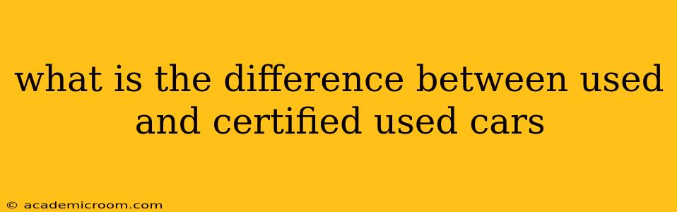 what is the difference between used and certified used cars