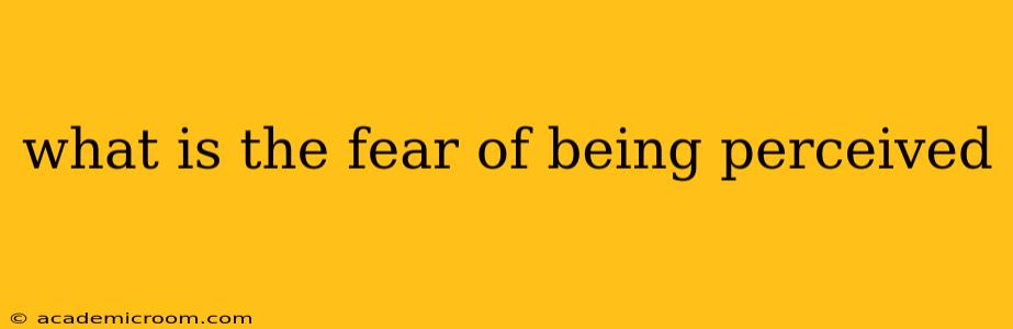 what is the fear of being perceived