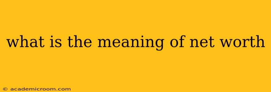 what is the meaning of net worth