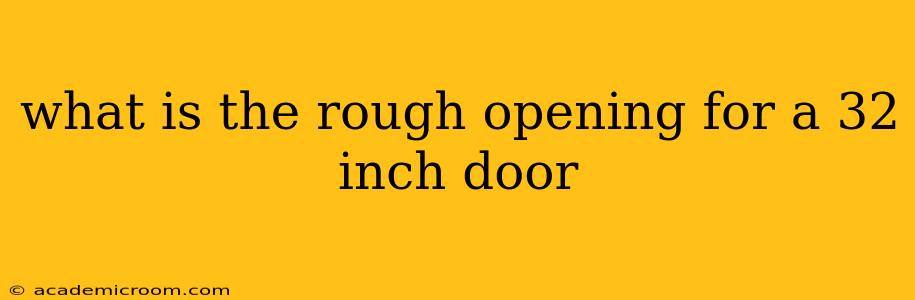 what is the rough opening for a 32 inch door