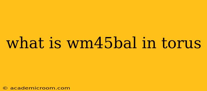 what is wm45bal in torus