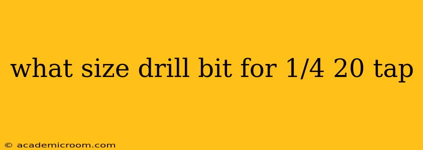 what size drill bit for 1/4 20 tap