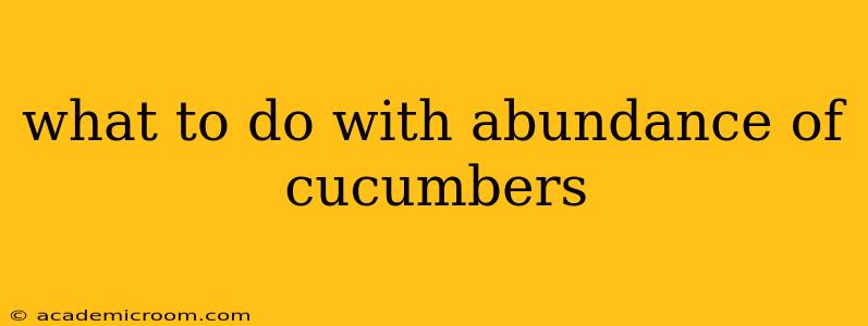 what to do with abundance of cucumbers