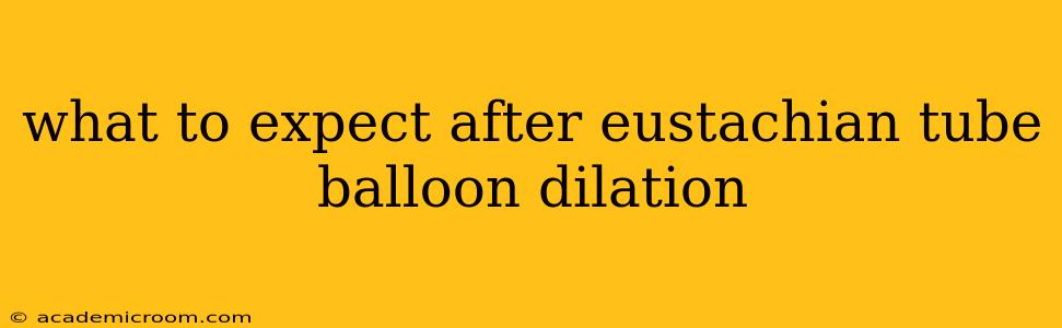 what to expect after eustachian tube balloon dilation