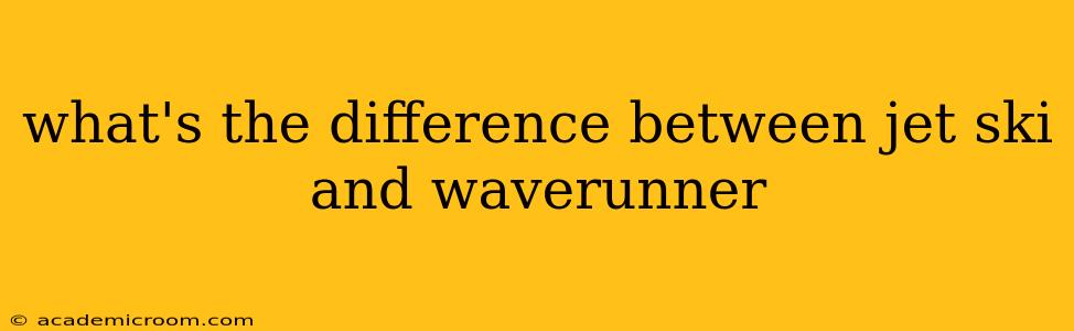 what's the difference between jet ski and waverunner