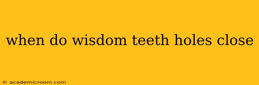 when do wisdom teeth holes close
