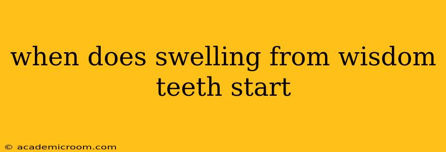 when does swelling from wisdom teeth start