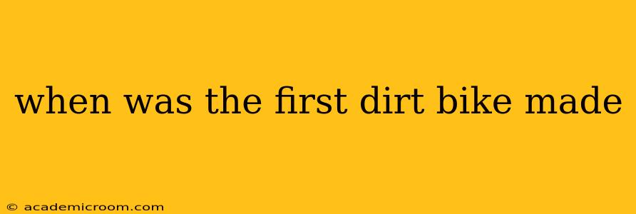 when was the first dirt bike made