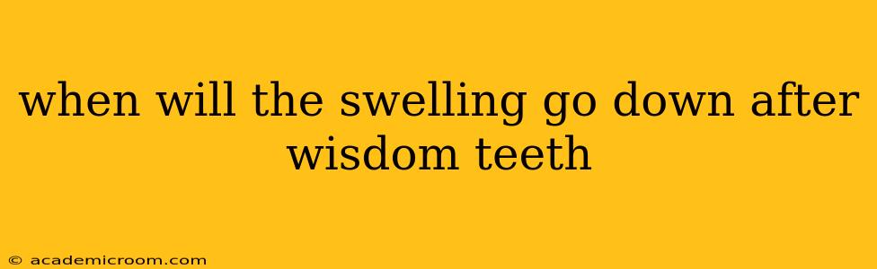 when will the swelling go down after wisdom teeth
