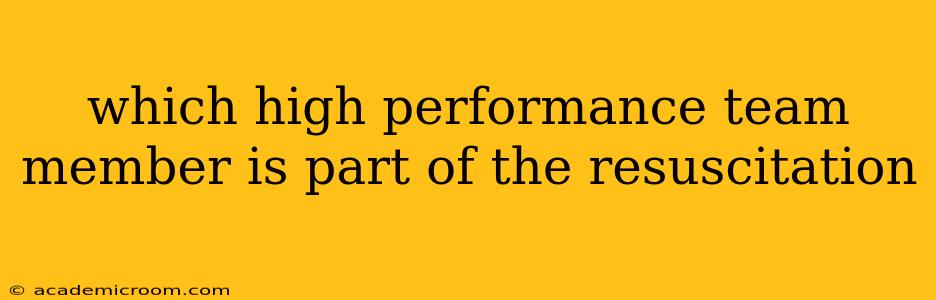 which high performance team member is part of the resuscitation