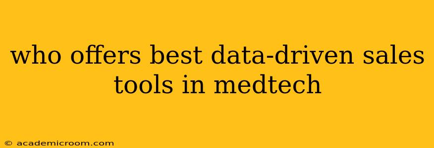 who offers best data-driven sales tools in medtech