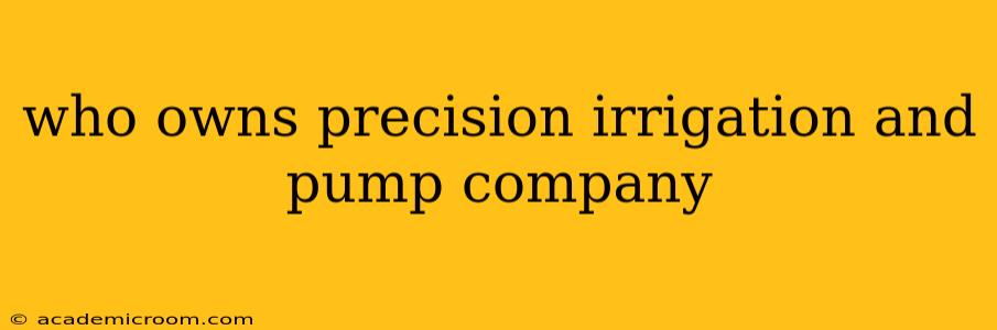 who owns precision irrigation and pump company