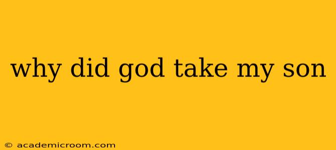 why did god take my son