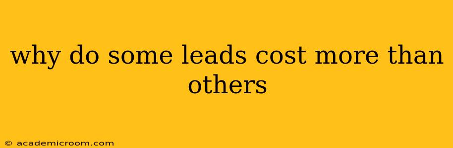 why do some leads cost more than others