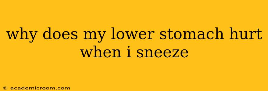 why does my lower stomach hurt when i sneeze
