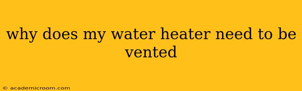 why does my water heater need to be vented
