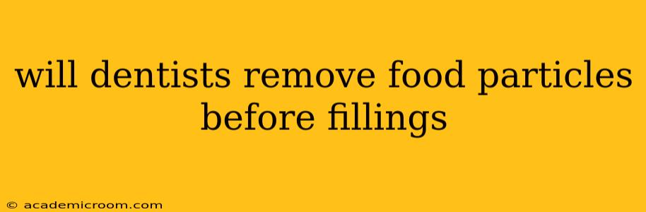 will dentists remove food particles before fillings